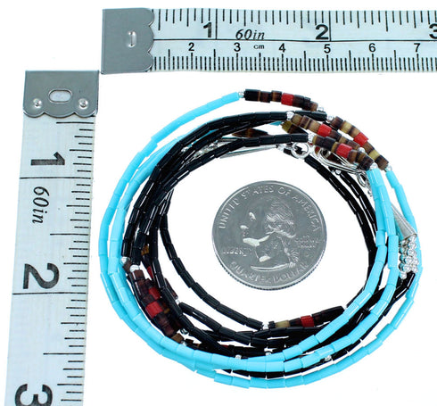 Multicolor Authentic Sterling Silver 3-Strand Bead Necklace RX114236
